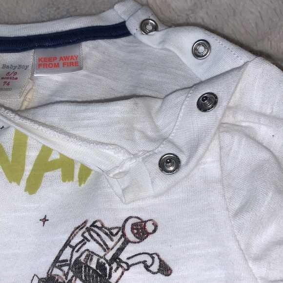 Zara Baby 6-9M Long Sleeve Shirt EUC T-shirt Motorcycle - Picture 4 of 10